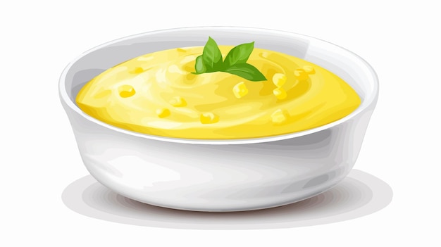 Vector delicious corn soup in bowl vector illustration for food lovers