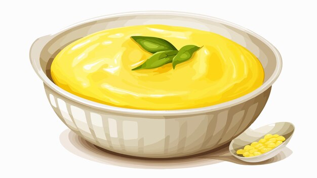 Vector delicious corn soup in bowl vector illustration for food lovers