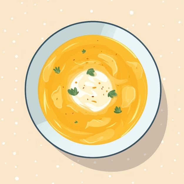 Vector delicious creamy soup illustration