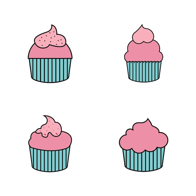 Delicious cupcake icon vector illustration template design