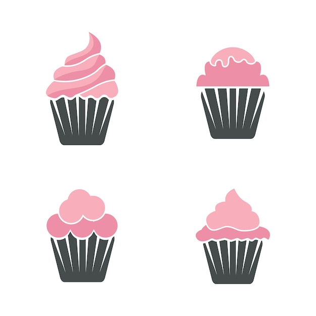 Delicious cupcake icon vector illustration template design