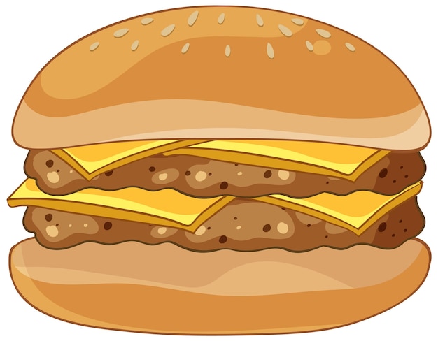 Vector delicious double cheeseburger illustration