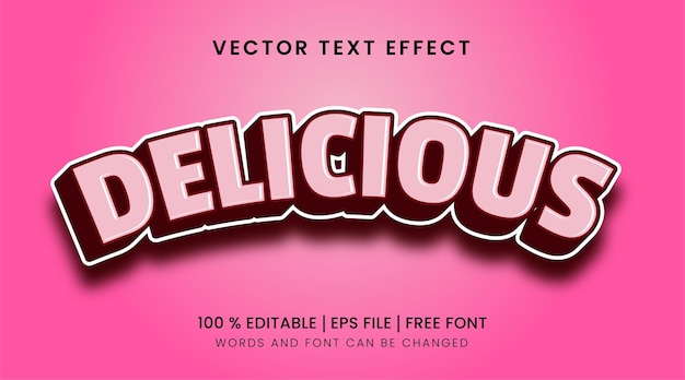 Delicious editable text effect