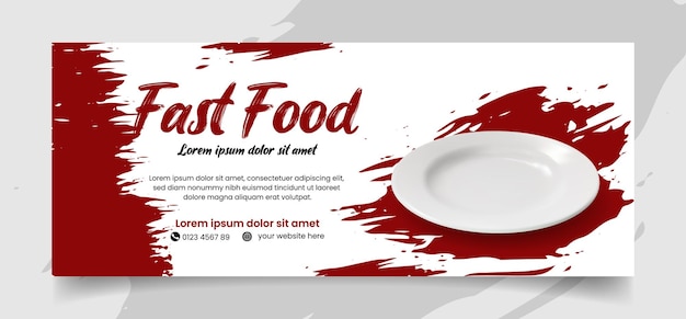 Vector delicious fast food banner templates with grunge style