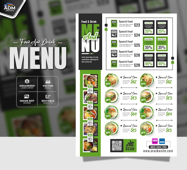 Vector delicious fast food menu for restaurant modern design template