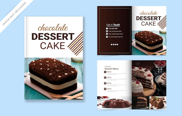 Vector delicious flat design food brochure