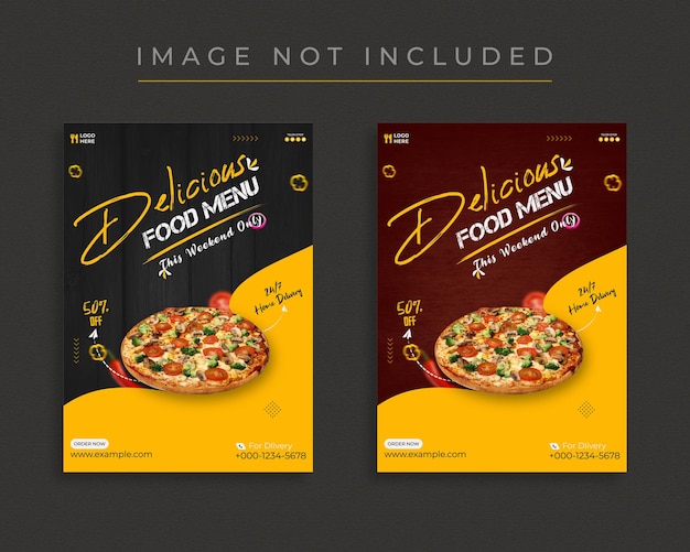 delicious food menu flyer or poster template design