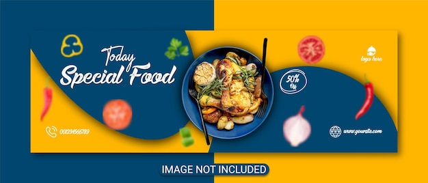 delicious food menu promotion flyer template or special menu cover design premium vector