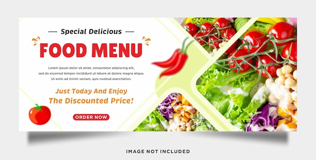 Delicious food menu and restaurant banner template