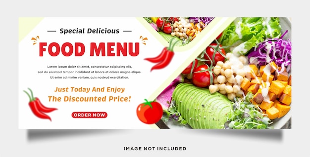 Delicious food menu and restaurant banner template