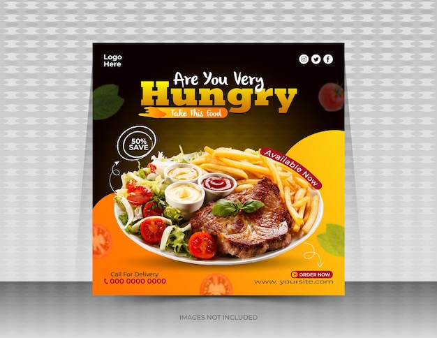 Delicious food  menu social media banner design template or Instagram banner post design