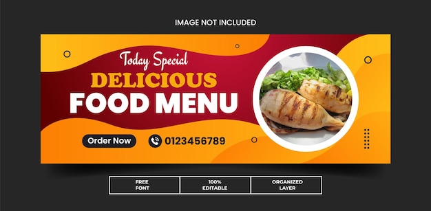 Delicious Food Menu Social Media Cover Photo and Web Banner Ads Template Design