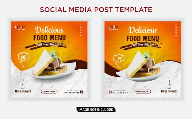 Delicious food menu social media post template