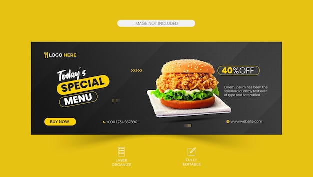 Delicious food sale restaurant facebook cover design