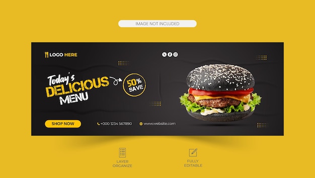 Delicious food sale restaurant facebook cover design