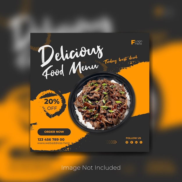 Delicious food social media post design