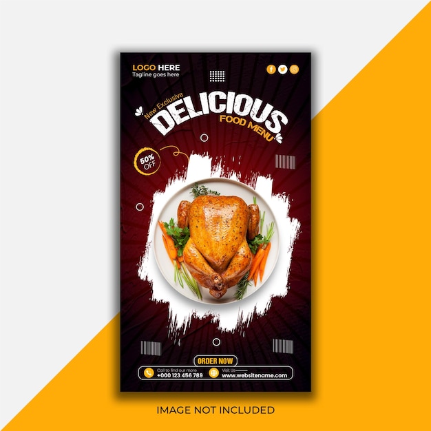 Delicious Food social media promotion and Instagram stories post design