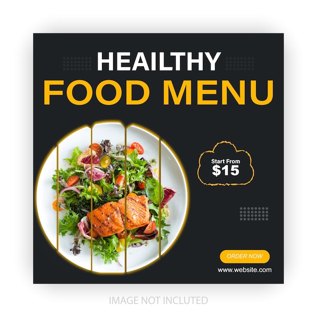 Delicious food social media template promotion banner post design