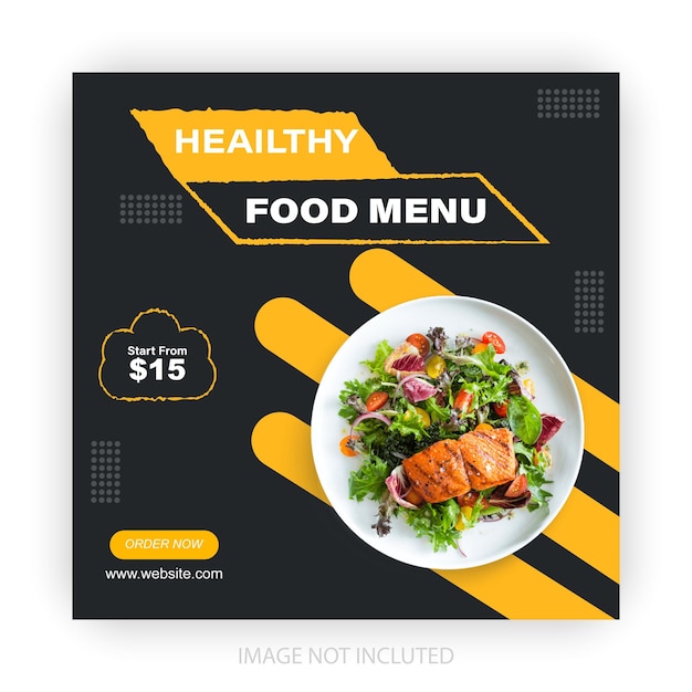 Delicious food social media template promotion banner post design