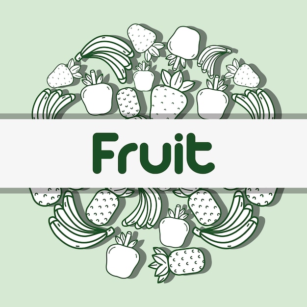 Delicious and fresh fruit food background design 