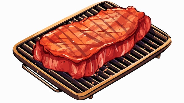 Vector delicious grill meat cartoon vector illustration