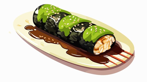 Vector delicious grilled eel sushi wrapped in seaweed highquality rice ball sushi image for food lovers