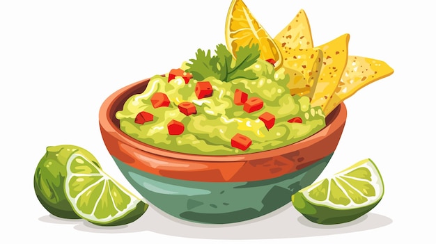 Delicious Guacamole Bowl on White Background for Food Photography and Restaurants