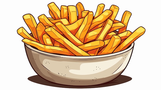 Delicious HandMade French Fries Cartoon Vector Illustration