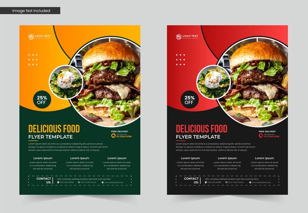 Vector delicious healthy flyer template or food flyer and restaurant flyer template design