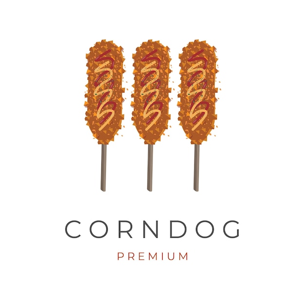 Delicious Hotang Tokkebi Hotdog Vector Illustration Logo