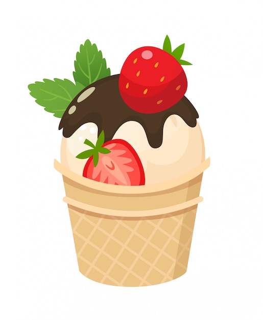 Delicious Ice Cream    illustration. Isolated object