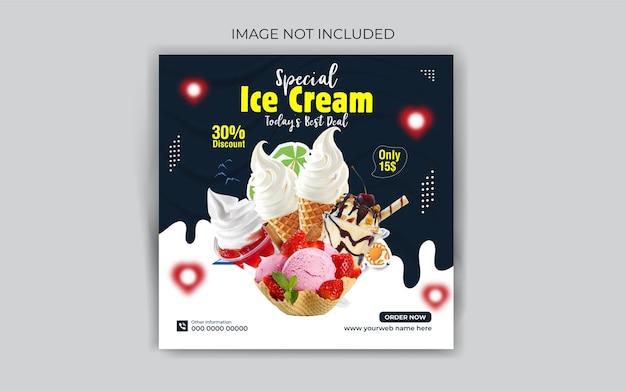 Delicious ice cream social media post design template