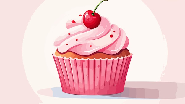 Delicious isolated cupcake and wallpaper illustration