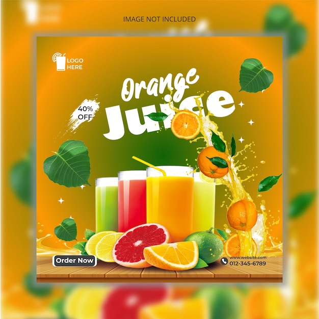 Vector delicious juice food menu template