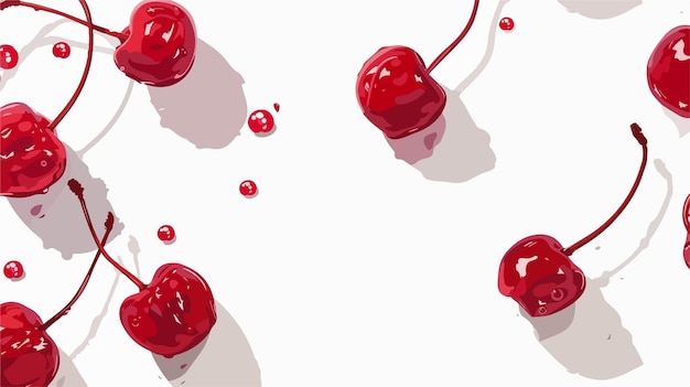 Vector delicious maraschino cherries on white background