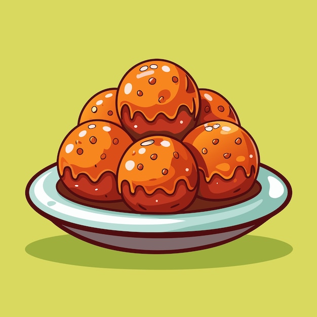 Vector delicious meatballs vector food art