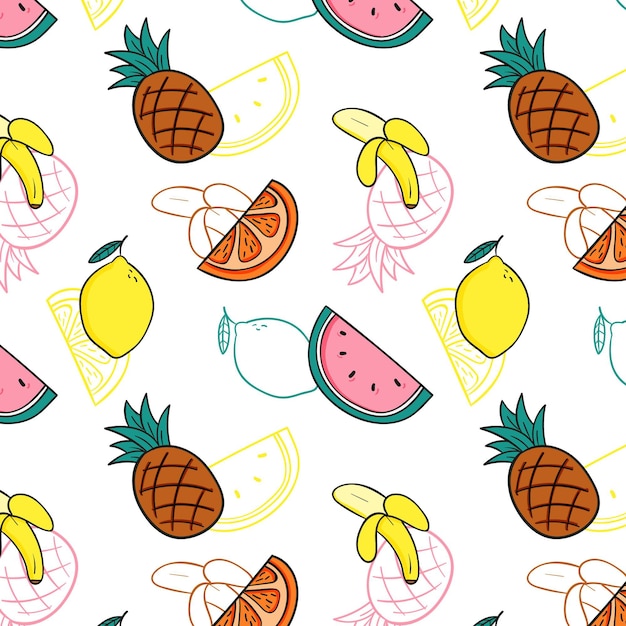 Delicious mix of fruit pattern template