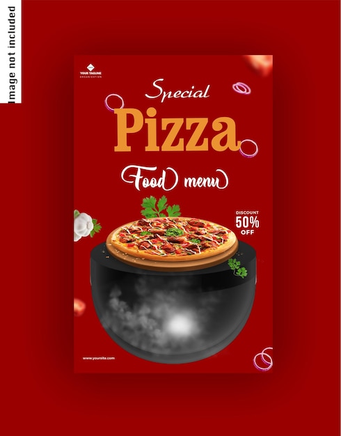 Delicious pizza and cheese offer brochure