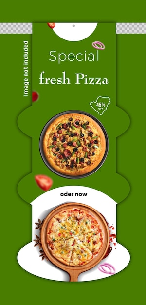 Delicious pizza and cheese offer brochure