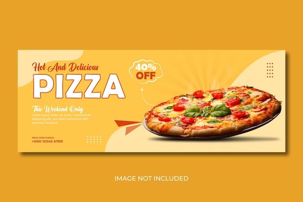 Delicious pizza fast food menu Facebook cover template