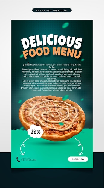 Delicious pizza food social media post story banner template