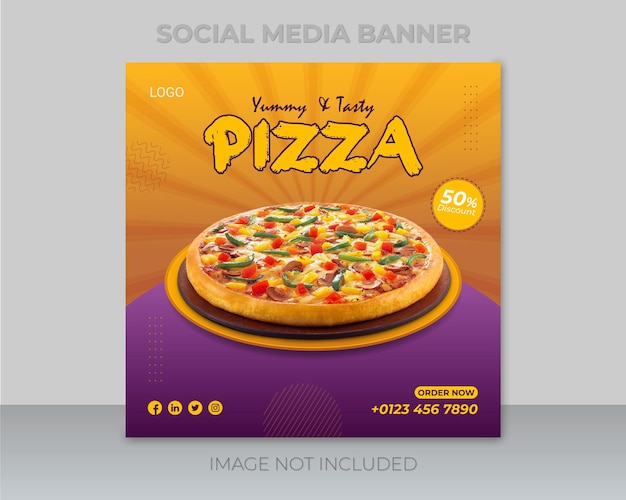 Delicious Pizza Social Media Banner Template