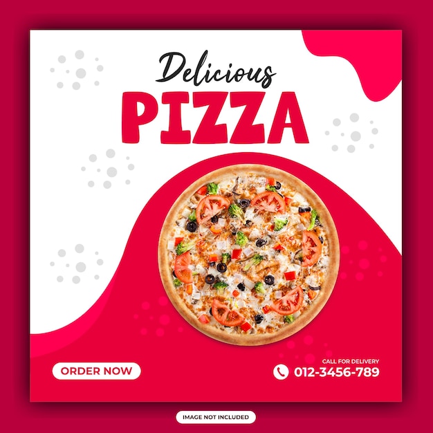 Delicious pizza social media post