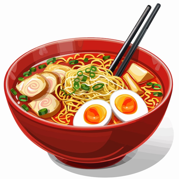 Delicious Ramen Dish Clipart Isolated on White Background