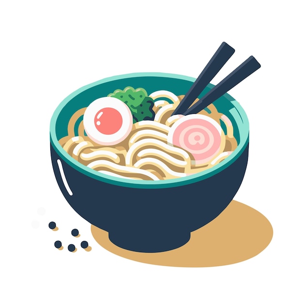 delicious ramen food flat vector design