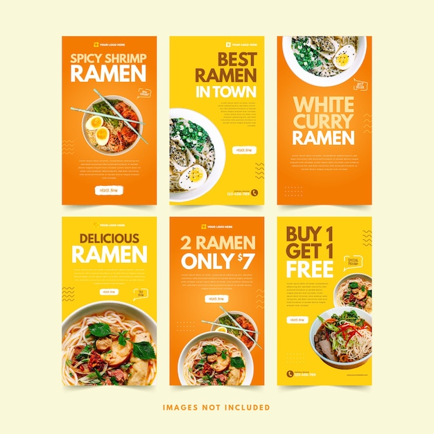 Delicious Ramen Noodle Instagram Template For Social Media Advertising