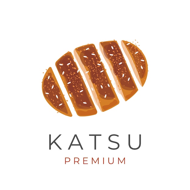 Delicious Ready-To-Eat Katsu Vector Illustration Logo