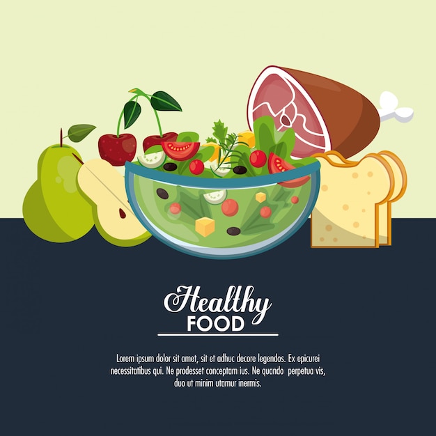 Delicious salad healthy food banner 