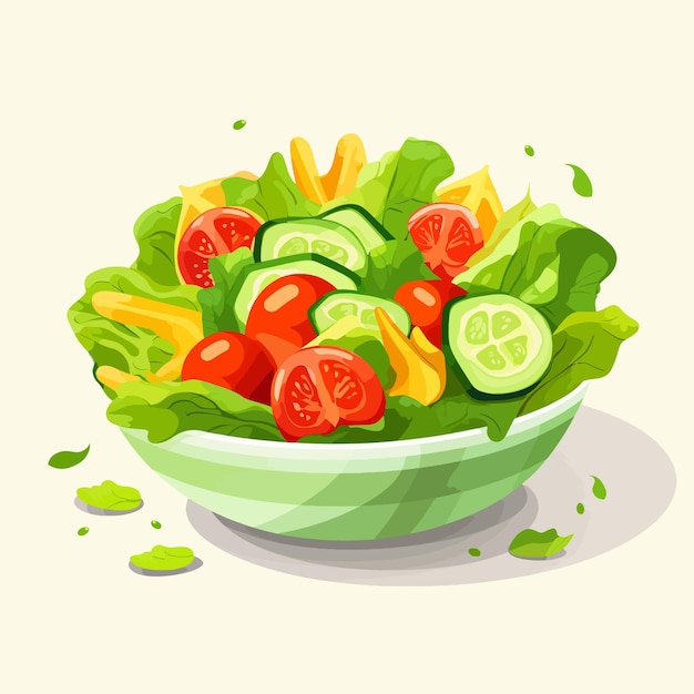 Vector delicious salad vegetables healthy food