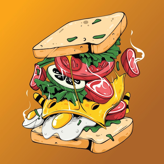 Delicious Sandwich Illustration